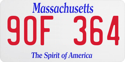MA license plate 9OF364