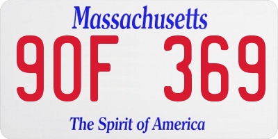 MA license plate 9OF369
