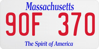 MA license plate 9OF370
