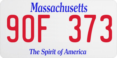 MA license plate 9OF373