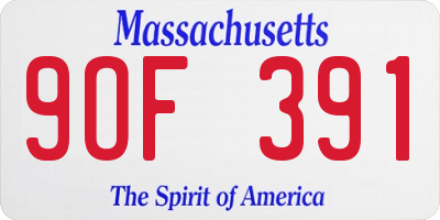 MA license plate 9OF391