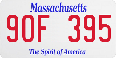 MA license plate 9OF395