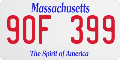 MA license plate 9OF399