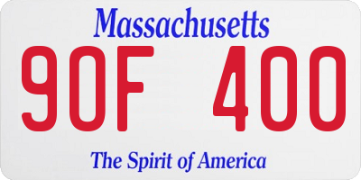 MA license plate 9OF400