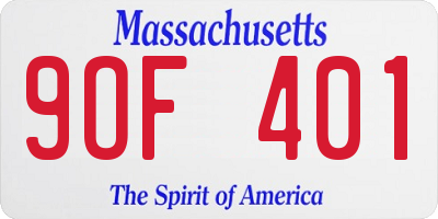 MA license plate 9OF401