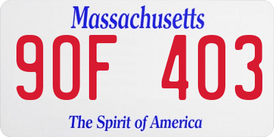 MA license plate 9OF403