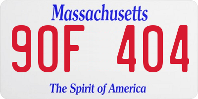 MA license plate 9OF404