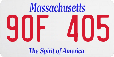 MA license plate 9OF405