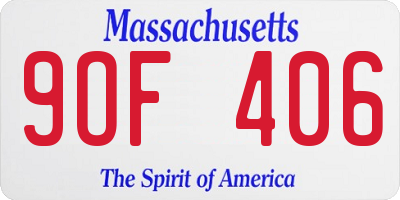 MA license plate 9OF406