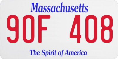 MA license plate 9OF408