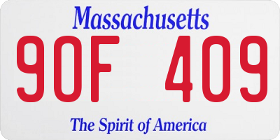MA license plate 9OF409