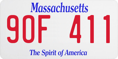 MA license plate 9OF411