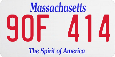 MA license plate 9OF414