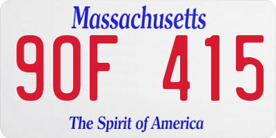 MA license plate 9OF415