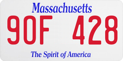 MA license plate 9OF428