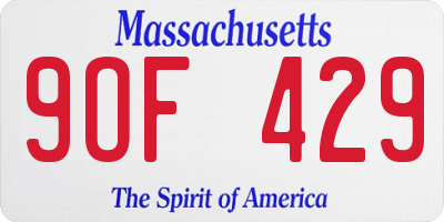 MA license plate 9OF429