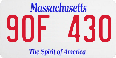 MA license plate 9OF430