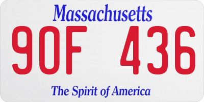 MA license plate 9OF436