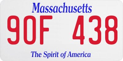 MA license plate 9OF438