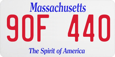 MA license plate 9OF440