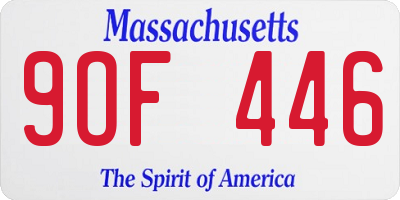 MA license plate 9OF446