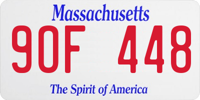 MA license plate 9OF448