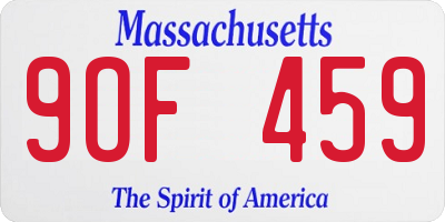 MA license plate 9OF459