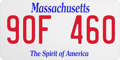 MA license plate 9OF460