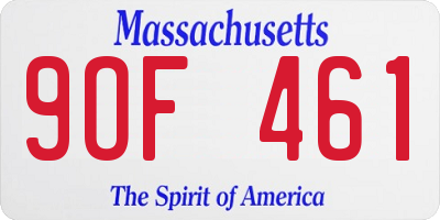 MA license plate 9OF461