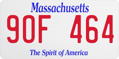 MA license plate 9OF464