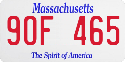MA license plate 9OF465