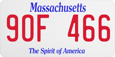 MA license plate 9OF466