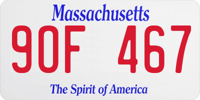 MA license plate 9OF467