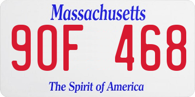 MA license plate 9OF468