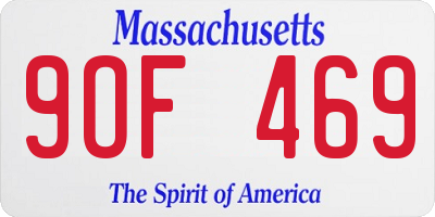 MA license plate 9OF469