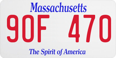 MA license plate 9OF470