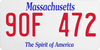 MA license plate 9OF472