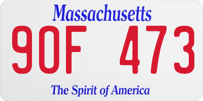 MA license plate 9OF473