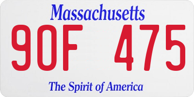 MA license plate 9OF475