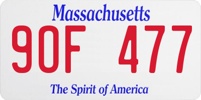 MA license plate 9OF477