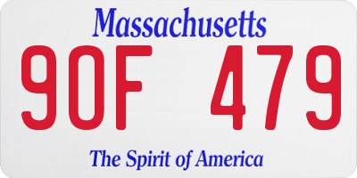 MA license plate 9OF479