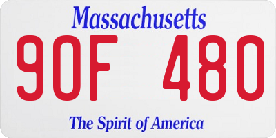 MA license plate 9OF480