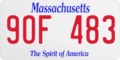 MA license plate 9OF483