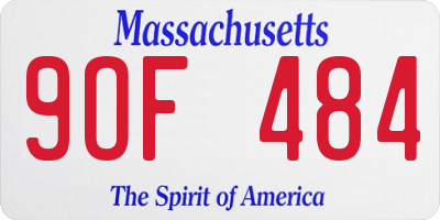 MA license plate 9OF484