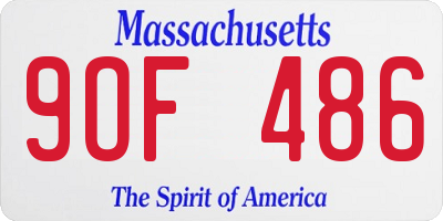 MA license plate 9OF486