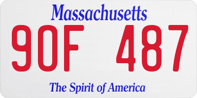 MA license plate 9OF487