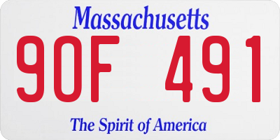 MA license plate 9OF491