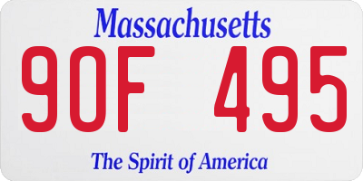 MA license plate 9OF495
