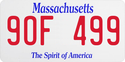 MA license plate 9OF499