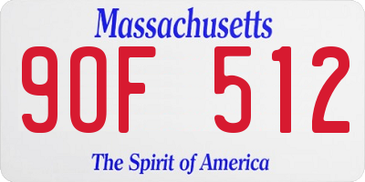 MA license plate 9OF512